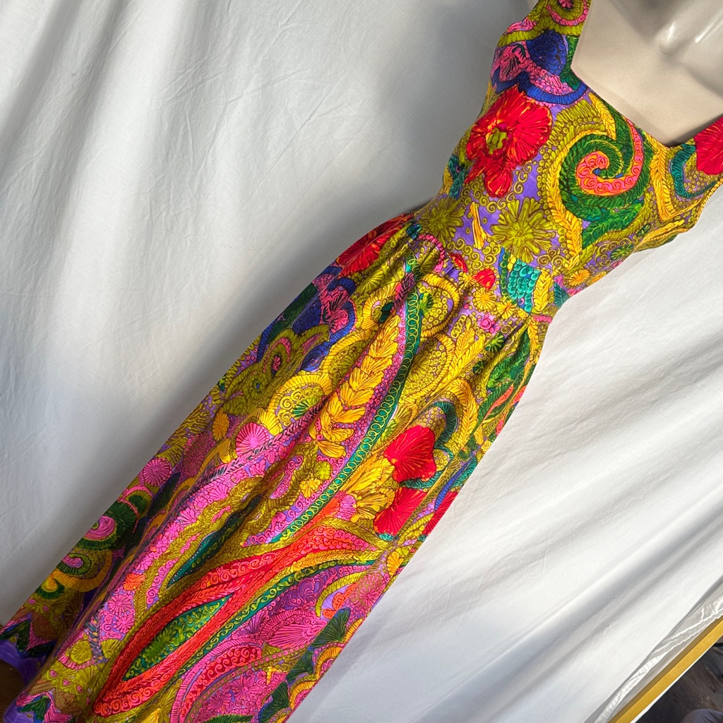 Colorful Vintage Hawaiian Made For Andrade In Honolulu Women's Dress